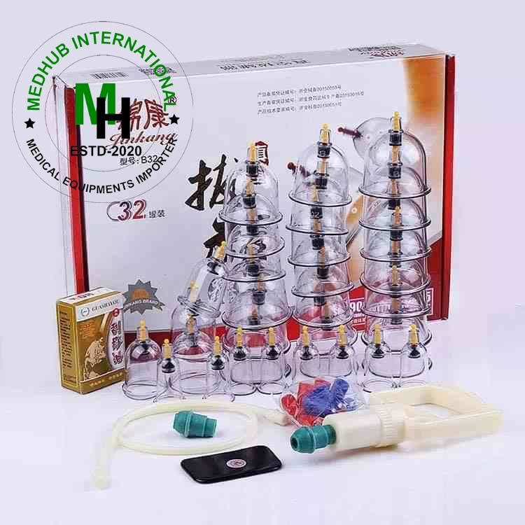 Physiotherapy Cupping Set (32 Pieces) / Hijama cupping set for hospital and home use