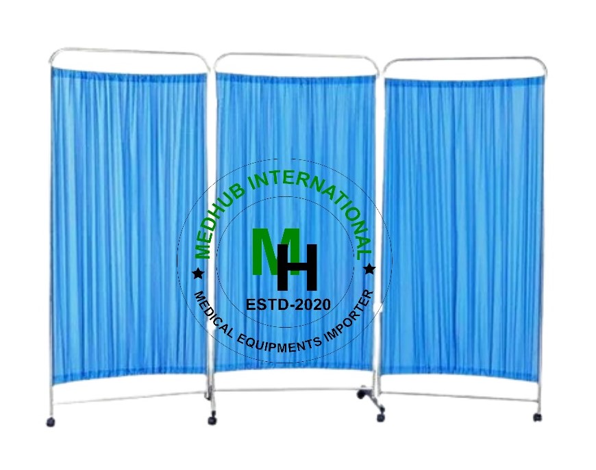 Stainless Steel 3 Part Bed Side Partition for Hospital Use (Screen Stand)