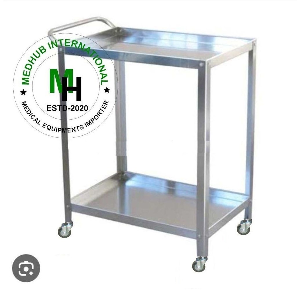 Stainless Steel (Size: 16*20)  Instrument/Medicine Trolley 2 Step (Medium)