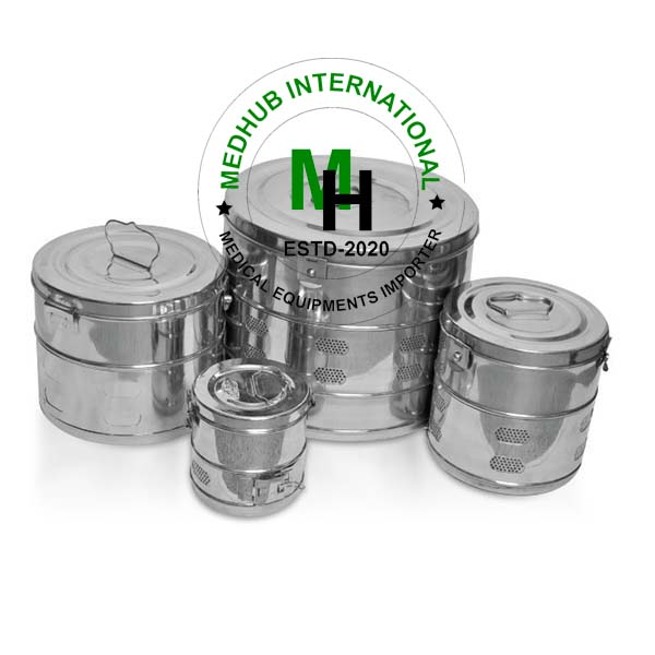 Stainless Steel Dressing Drum for Hospital/Home Use (Size- 10*12)