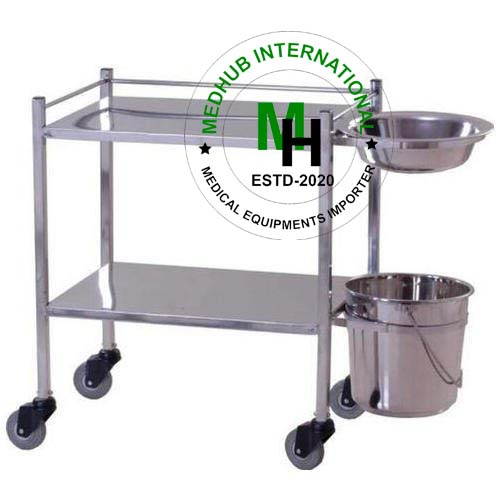 Stainless Steel Dressing Trolley without Bowl and Balti(Big Size)