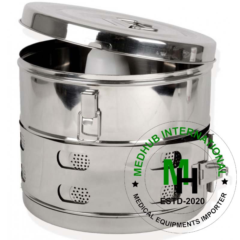 Stainless Steel Dressing Drum for Hospital/Home Use (Size- 12*15)