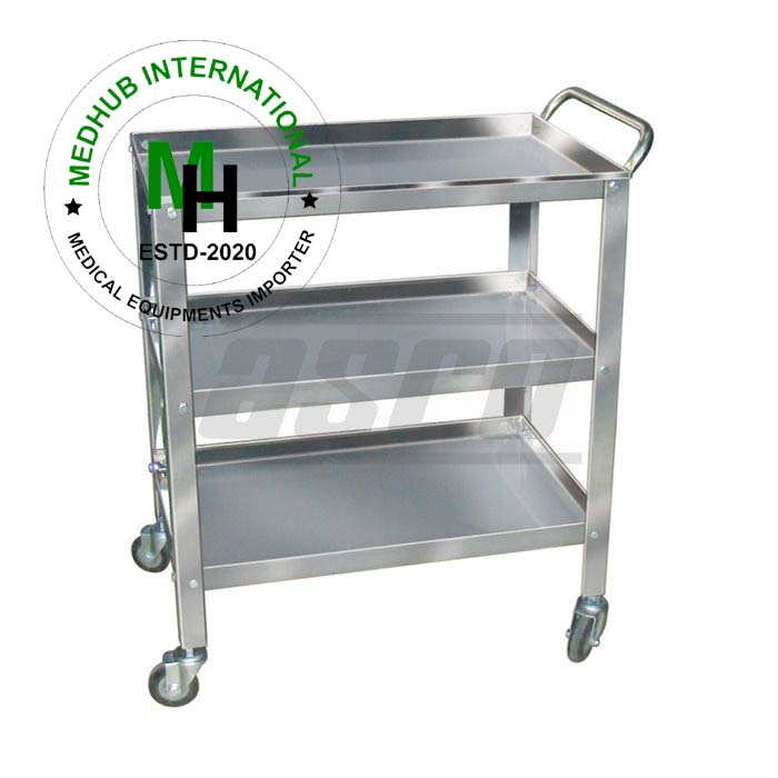 Stainless Steel Instrument/Medicine Trolley (18*28) Big Size 3 Step