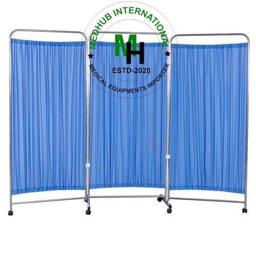 Mild Steel 3 Part Bed Side Partition for Hospital (Screen Stand)