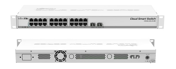 Mikrotik CSS326-24G-2S+RM SwOS powered 24 port Gigabit Ethernet switch with two SFP