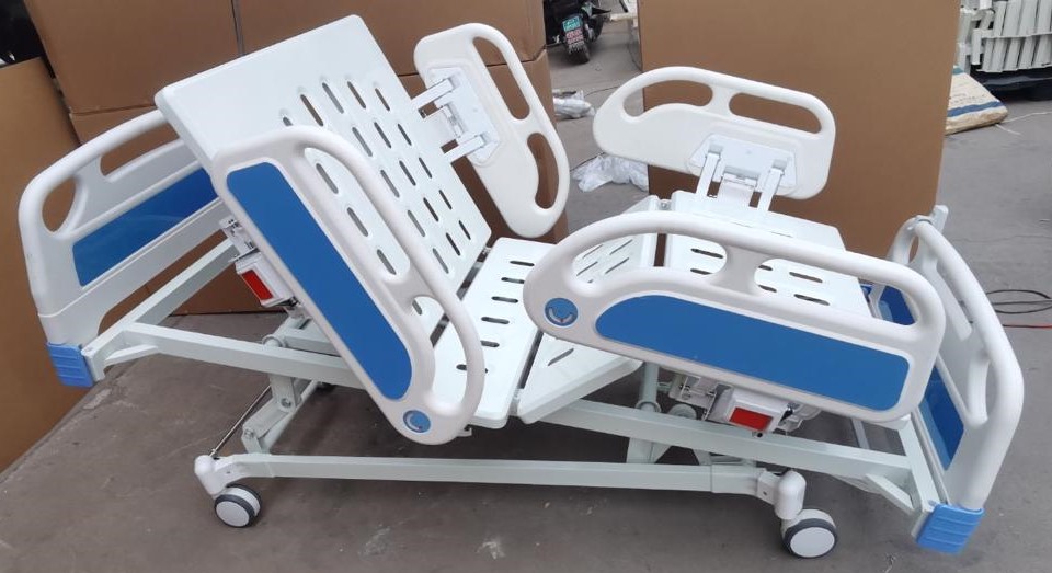 ABS Five (05) Function Electric Hospital Bed (China) With Battery Backup, Mattress And IV Pole For Hospital/Home Use