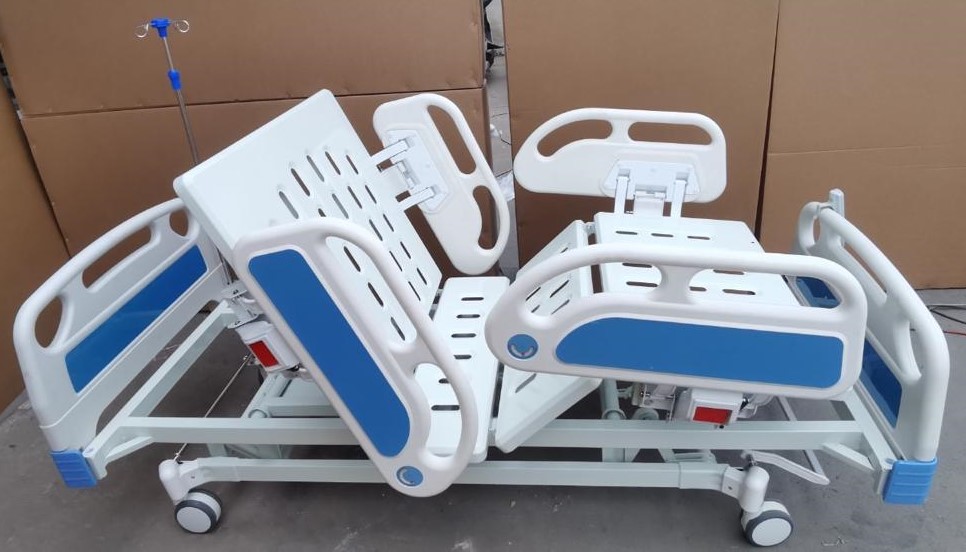 ABS Five (05) Function Electric Hospital Bed (China) With Battery Backup, Mattress And IV Pole For Hospital/Home Use