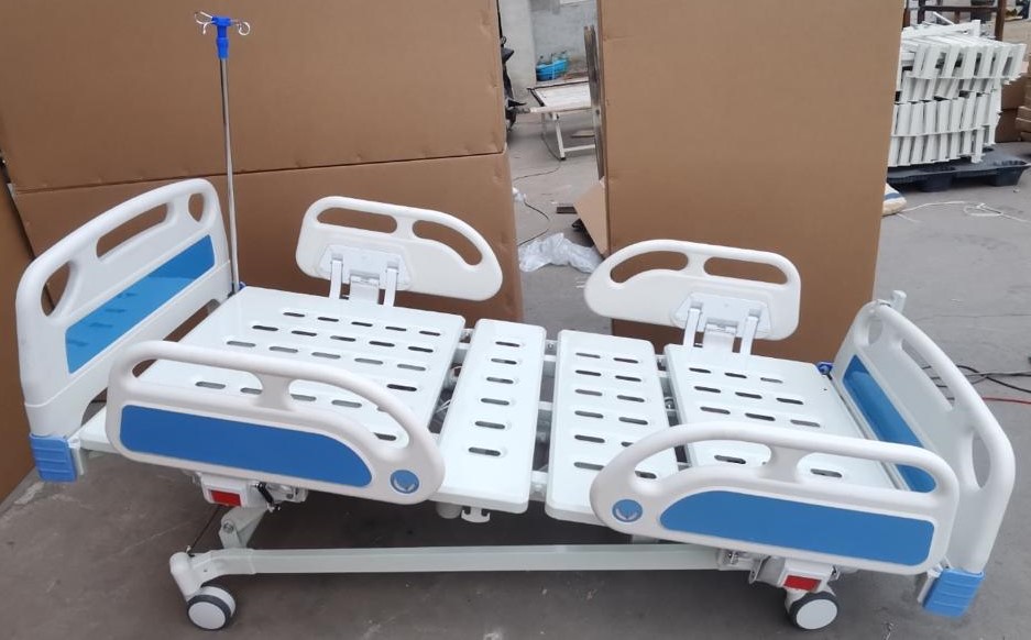 ABS Five (05) Function Electric Hospital Bed (China) With Battery Backup, Mattress And IV Pole For Hospital/Home Use