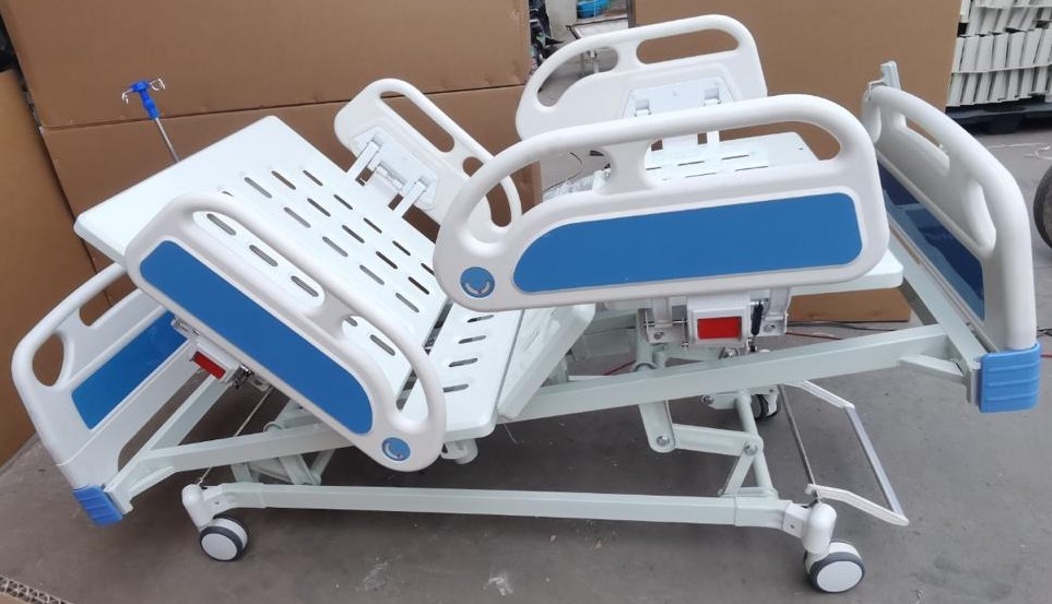 ABS Five (05) Function Electric Hospital Bed (China) With Battery Backup, Mattress And IV Pole For Hospital/Home Use